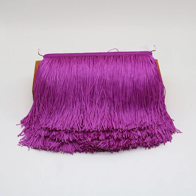 Großhandel 20 cm lange Fransen-Spitzenborte aus Polyester, Spitzenband zum Nähen, für lateinamerikanische Kleider, Bühnenbekleidung, Vorhänge, DIY-Nähzubehör – Detail 9