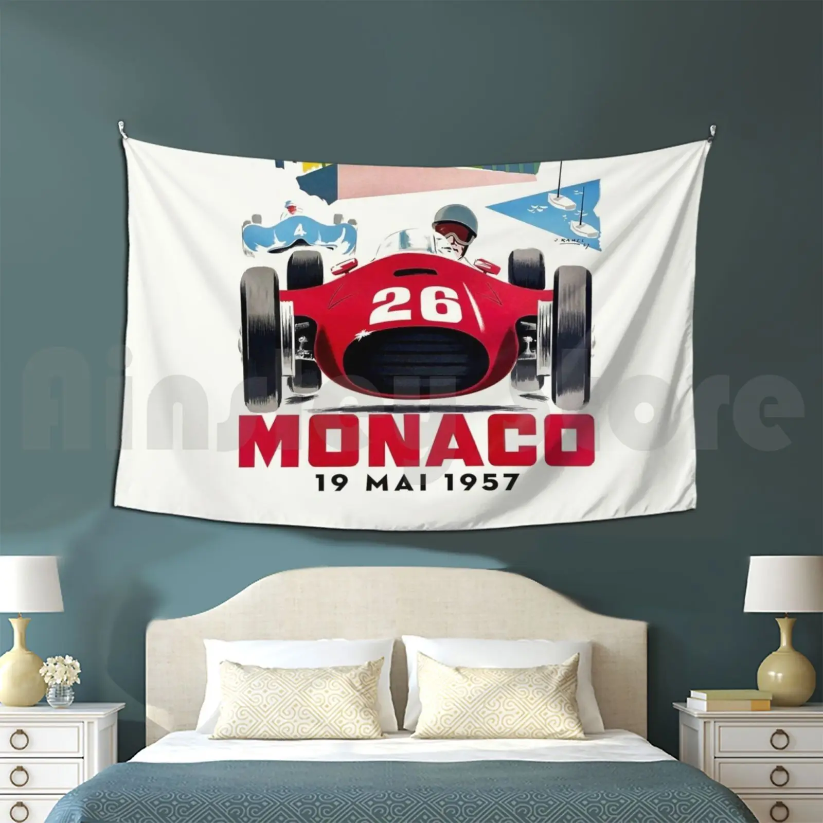 Monaco Grand Prix Poster Tapestry Living Room Bedroom One Williams Senna Radically Hero Racing Ayrton Brazil