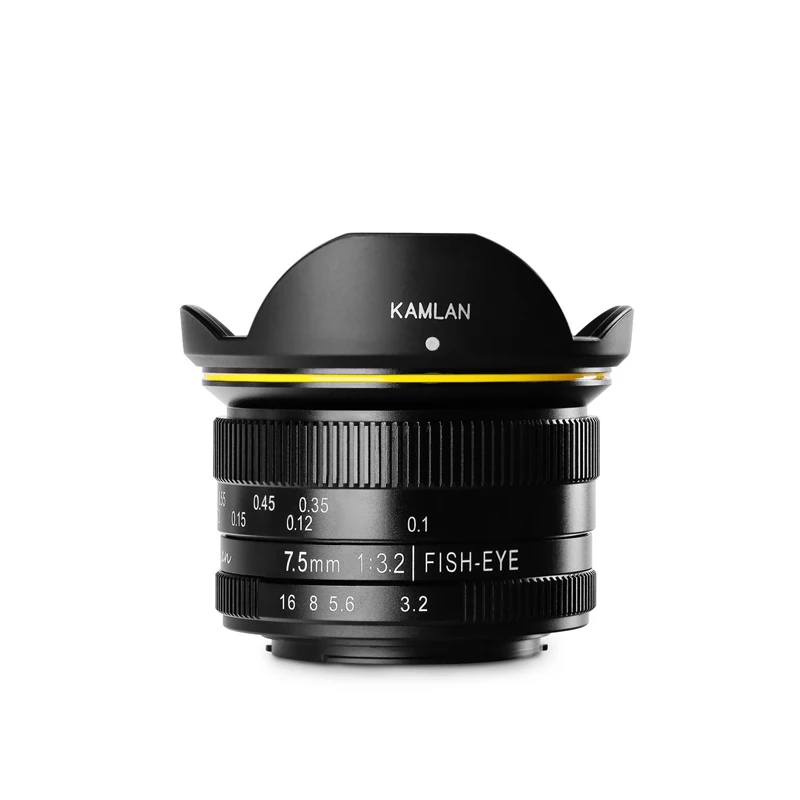 Kamlan 7.5mm F3.2 APS-C Wide-angle fixed focus Pure Manual lens Mirrorless Camera lens for Macro 4/3