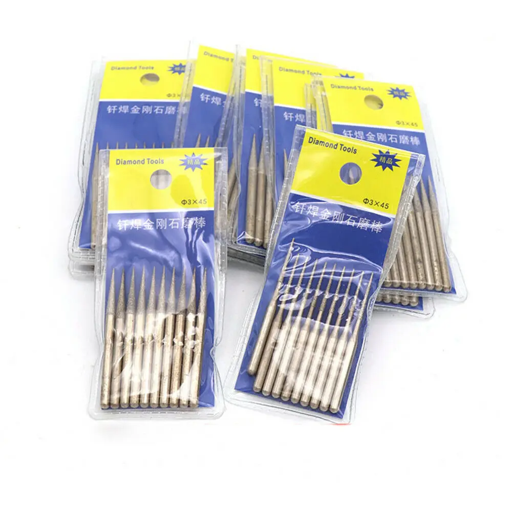 2.1/3mm lutowanie diamentowe Burr Bit punkt szlifowania do narzędzia do grawerowania szkła Dremel