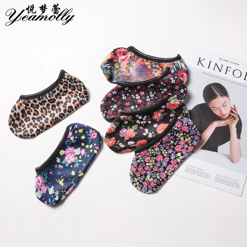 YEAMOLLY  Women Fashion Color Warm Soft Casual Home Indoor Floor Socks Adult Flower Thickened Velvet Short Sock Slippers Winter