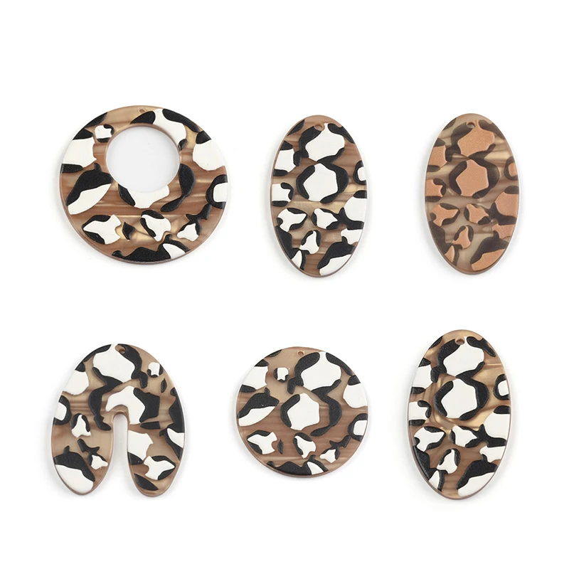 10PCS 6 Styles Leopard Jewelry Accessories Hand Made Earrings Making Connectors DIY Pendant Jewelry Findings Components Charms