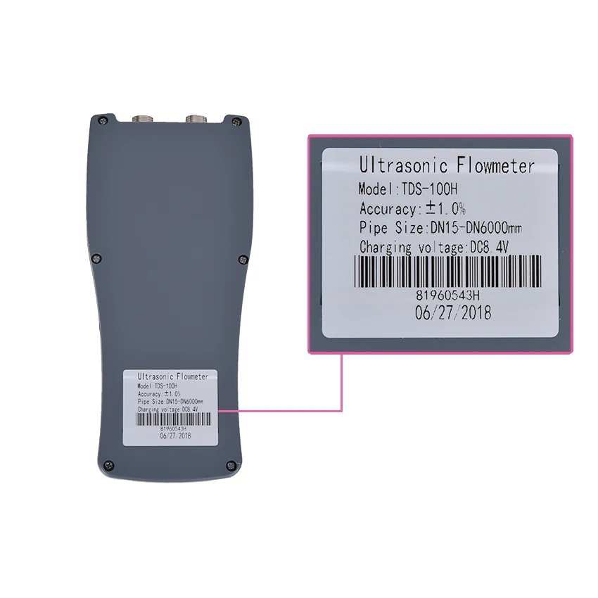 Imagem -04 - Handheld Ultrasonic Flow Meter Medidor de m2 50700 mm com cd de Vazão de Água 100240v Portátil Medidor de Vazão Ultra-sônicos Portáteis Tds100h