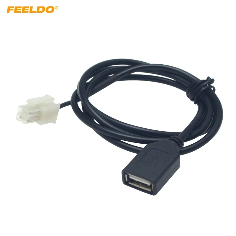 

FEELDO Car CD/DVD Radio Stereo 2.0 USB to 4Pin Socket Cable for Chery QQ/Tiggo Chevrolet Aveo/LOVA USB Wire Adapter #HQ6164