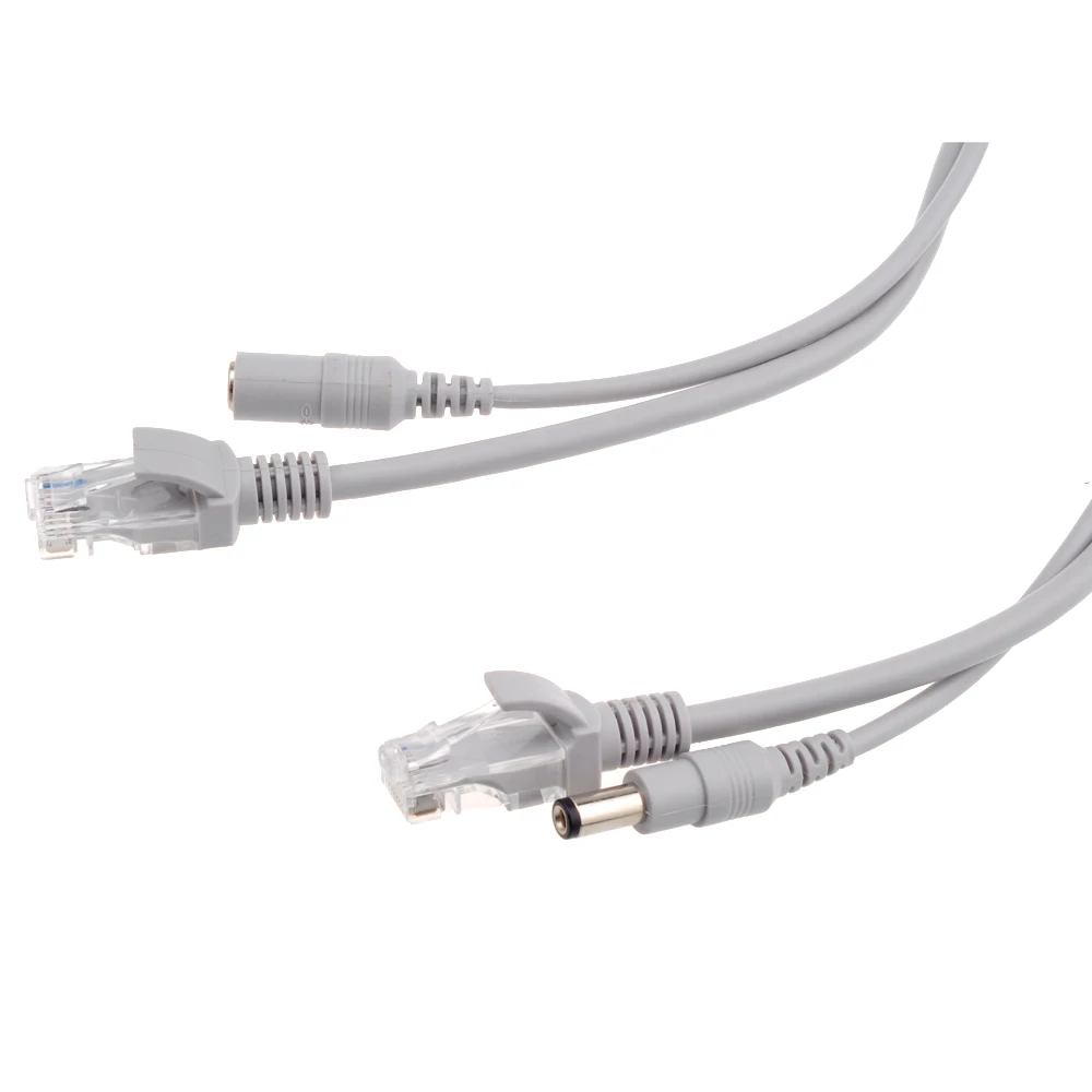 5M/10M/20M/30M Ethernet CCTV Cable RJ45 + DC Power Connector RJ45 Cable Cat5 Network LAN Cord For IP Cameras NVR System