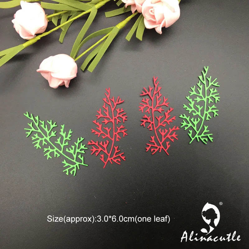 Alinacutle Metal Cutting Dies Cut 2pc Christmas Leaves Scrapbooking Paper Craft Handmade Card Punch Art Cutter