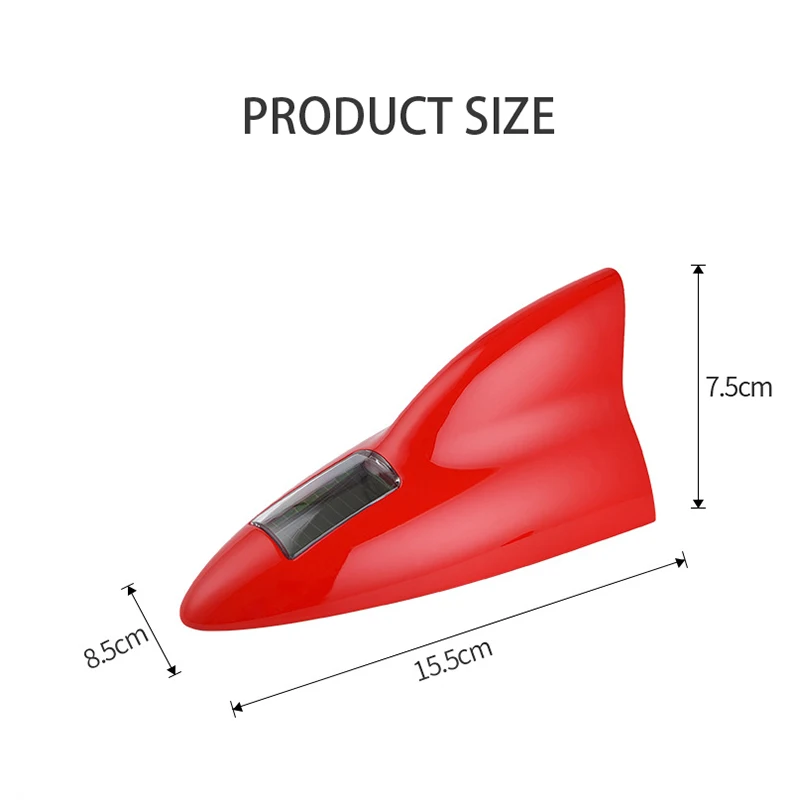 Universal Car Warning LED Signal Antenna Decoration Shark Fin Aerials Waterproof Piano Paint For Renault Sport Opel Astra Clio