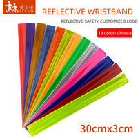 30CM Reflective Wristband Slap Band Bracelets Promotional Gifts for Man Woman Armband For Running Sports Safety visibility