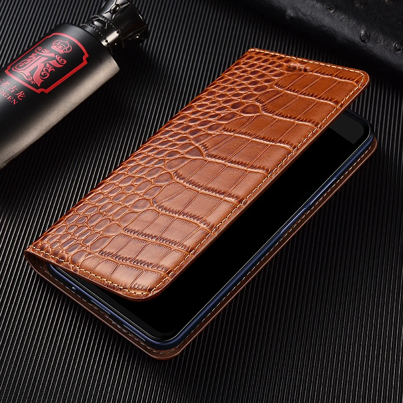 Crocodile Genuine Leather Flip Case For Honor X9A X9B X8A X7A X6A X50 X40 X30 X20 X10 X9 X8 X7 X6 4G 5G Max Phone Cover Cases