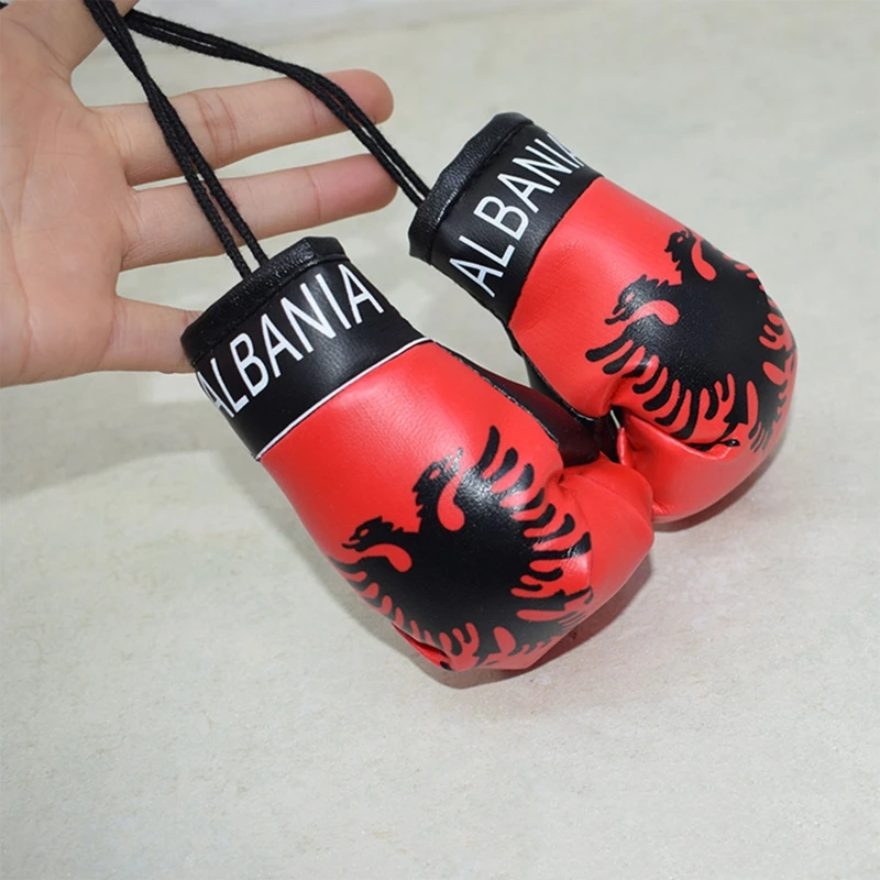 1 Pair Newborn Photography Props Mini Simulation Boxing Gloves Worldwide Flag Baby Boxing Gloves for Studio Shooting Accessories