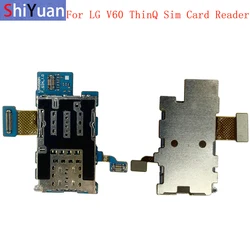 Sim Kaartlezer Houder Pins Tray Slot Deel Voor Lg V60 Thinq 5G Geheugen Sd Card Reader Flex Kabel