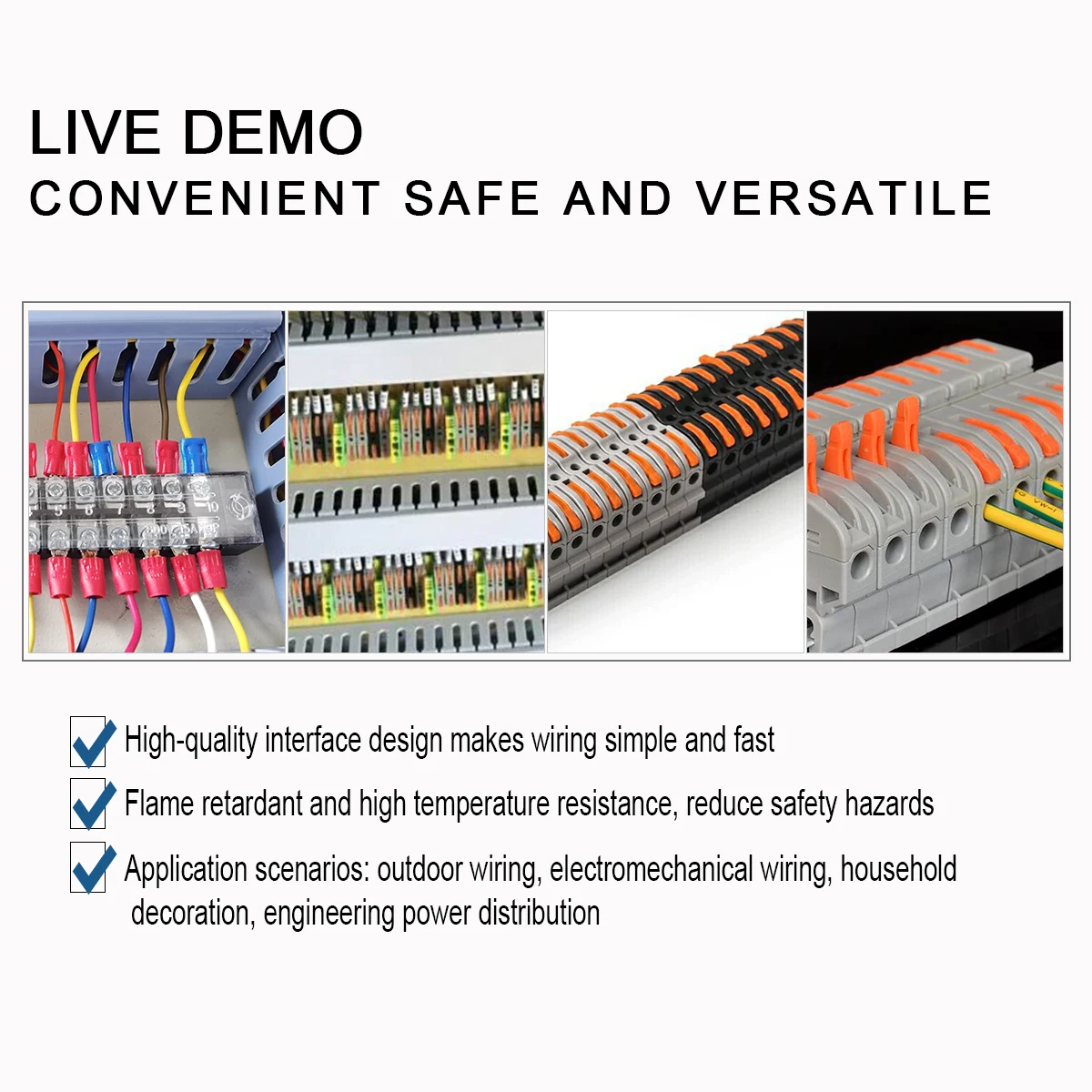 3/5 Pin Din Rail Type Quick Wire Connector Push in Compact Conductor Splicing Terminal Block Instead OF UK2.5B With Lever