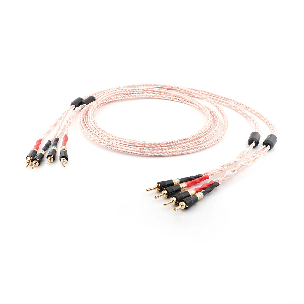 Pair 8tc 16core occ copper HiFi Speaker Wire hi-end Speaker Cable hifi audio video extend loudspeaker wire