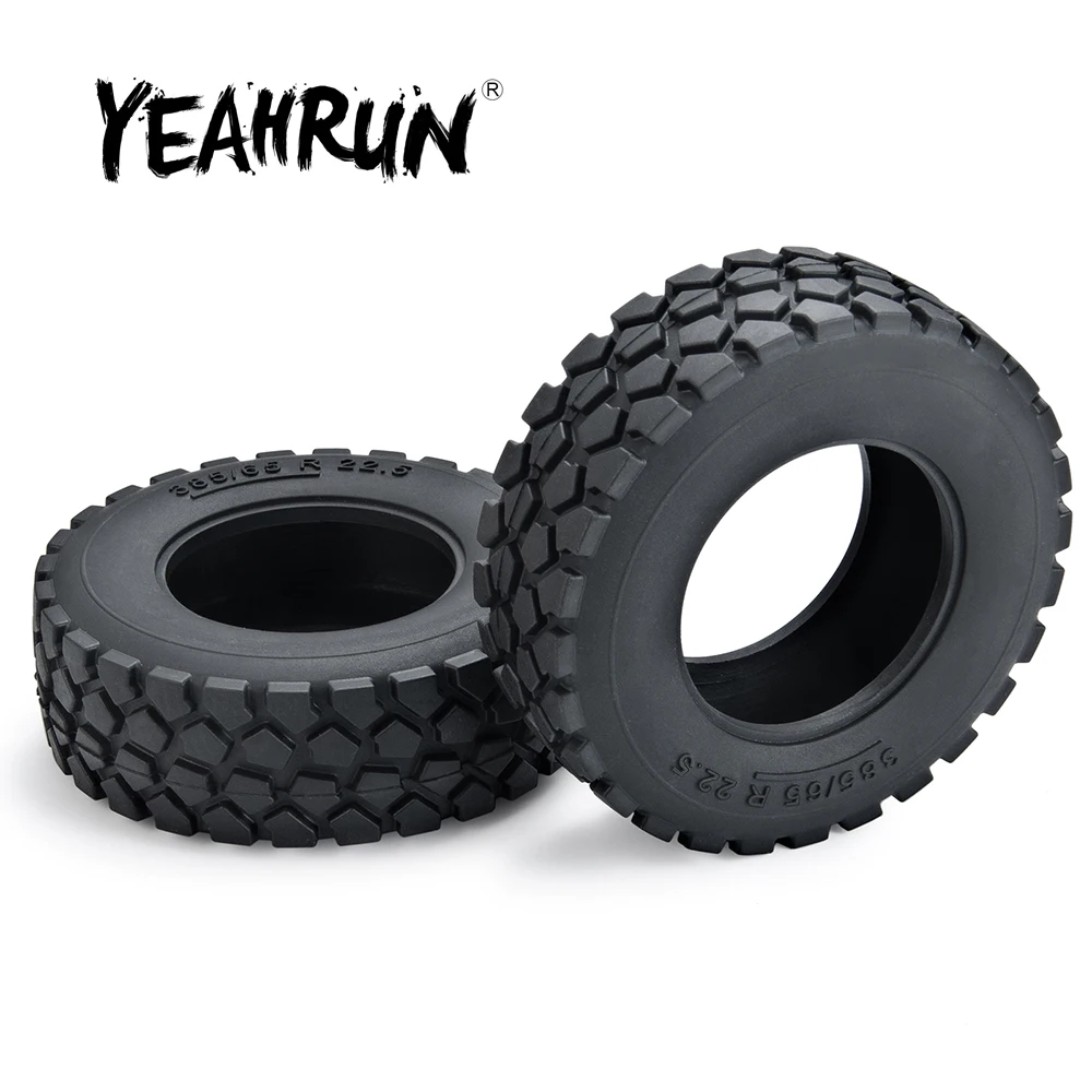YEAHRUN 1/2/4pcs 30mm Width Rubber Tyres Front Wheel Tires for Tamiya 1:14 RC Trailer Tractor Truck Model Upgrade Parts