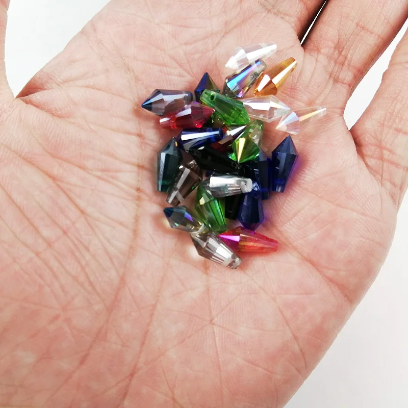 Long Cone Waterdrop Pendant Austrian Crystal Beads 5.5*11mm 50pcs glass Loose beads for jewelry making bracelet DIY Accessories