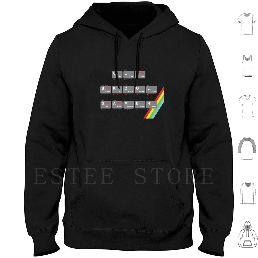 Old Skool Gamer Hoodies Long Sleeve Zx Spectrum Spectrum Retro Gaming Retro Computer Video Games