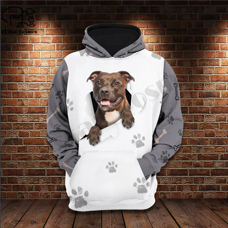 PLstar Cosmos 3Dprinted Newest Pitbull Dogs Pet Lover Gift Harajuku Streetwear Unique Unisex Casual Hoodies/Sweatshirt/Zip A-4