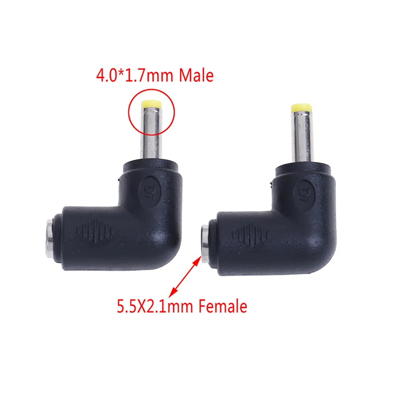 2 chiếc DC 5.5X2.1mm nữ để 5.5X2.5mm nam quyền góc kết nối adapter