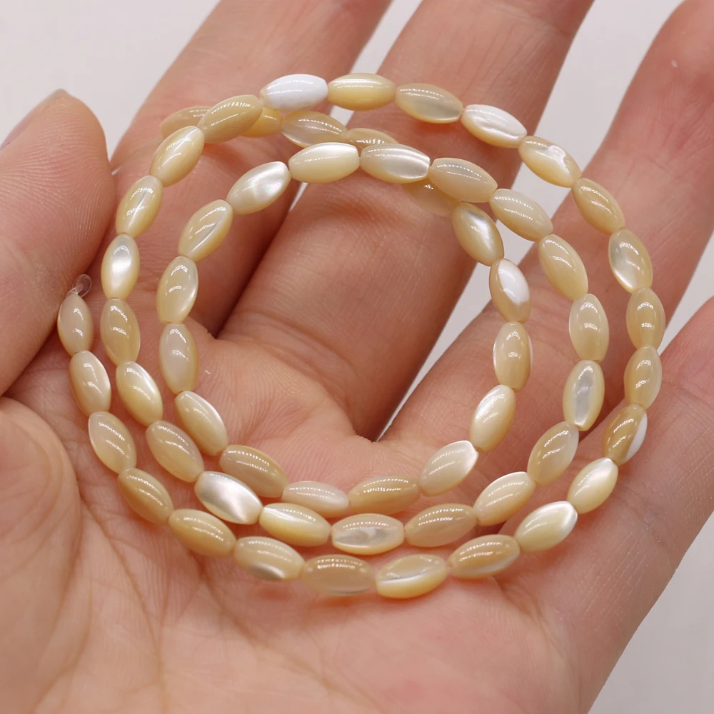 Natural Shell Beads Yellow Rice Beads Loose Spacer Exquisite Shell Beaded For Jewelry Making DIY Bracelet Necklace Accessories