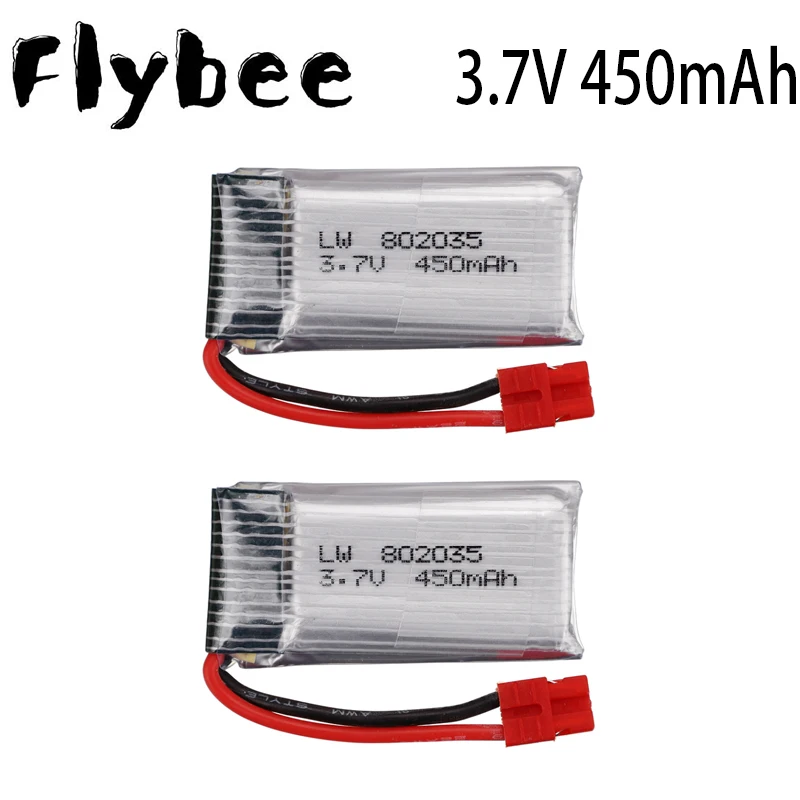 3.7V 450mAh Lipo Battery For SYMA X15 X5A-1 X15C X15W RC Quadcopter Parts 802035 3.7V 450mAh Lipo Battery 2PCS