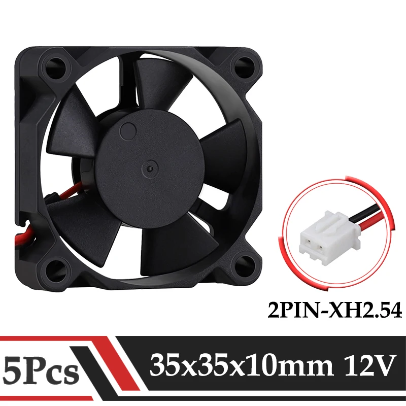 5Pcs Gdstime 35mm Cooling Fan DC 12V 35x35x10mm Mini Axial Laptop Cooler Fan 3510 3.5cm Micro Brushless Car Light Radiator