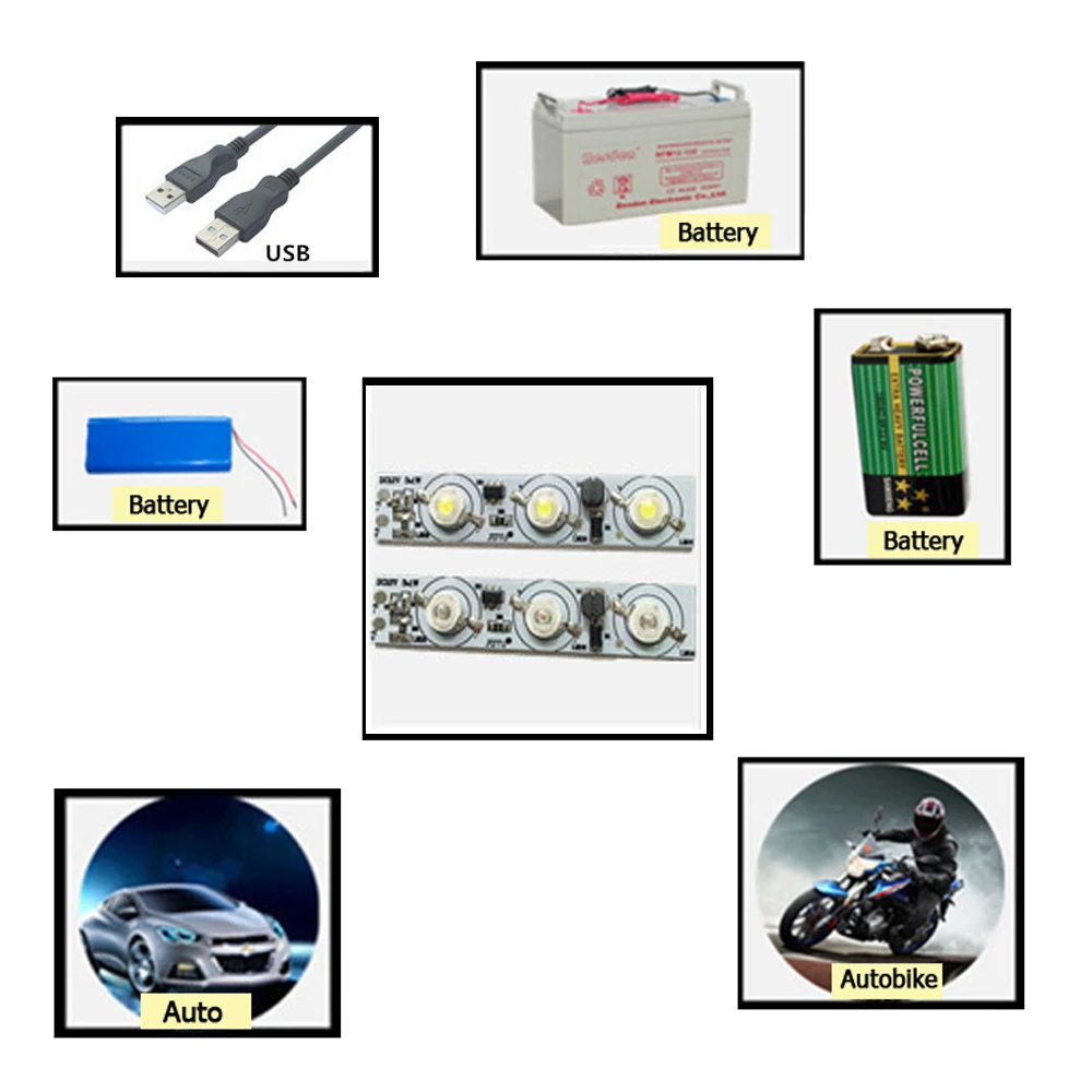 DC12V-24V wysokiej mocy 3 LED PCB LED Model 3W 9W zainstalowany ciepły zimny biały czerwony zielony niebieski RGB żółte diody LED do baterii/lampa