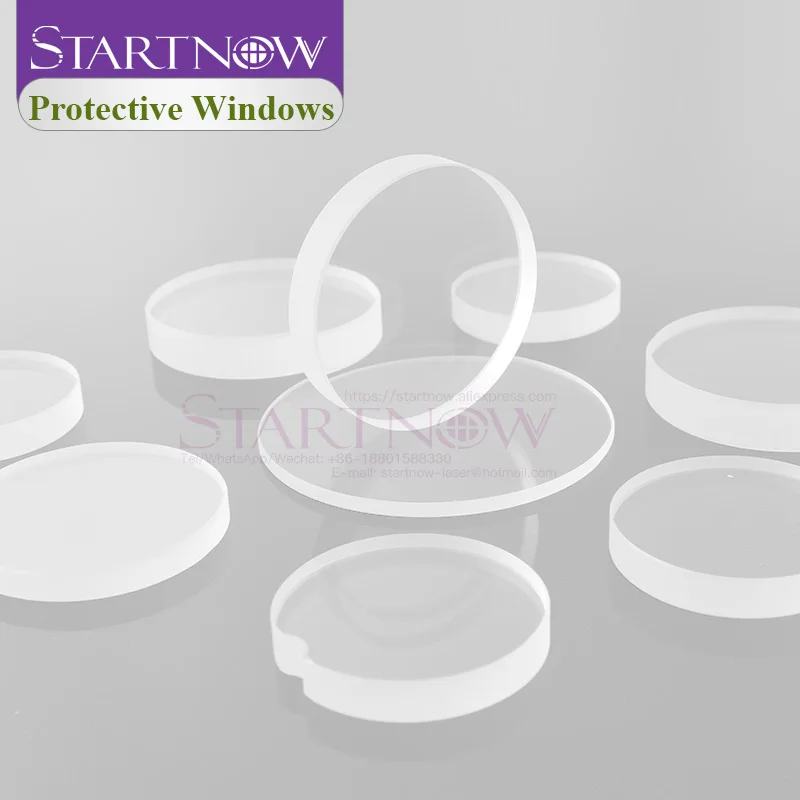 Startnow Fused Silica Laser Protective Windows for WSX Raytools Laser Cutting Machine Head Parts 25x3 28x4 Laser Debris Shield