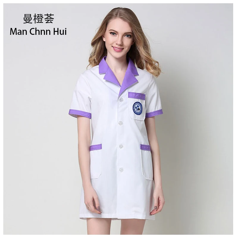 Korean ladies White coat laboratory Robe science lab coat beauty salonSlim Beautician Work clothes Beauty uniforms