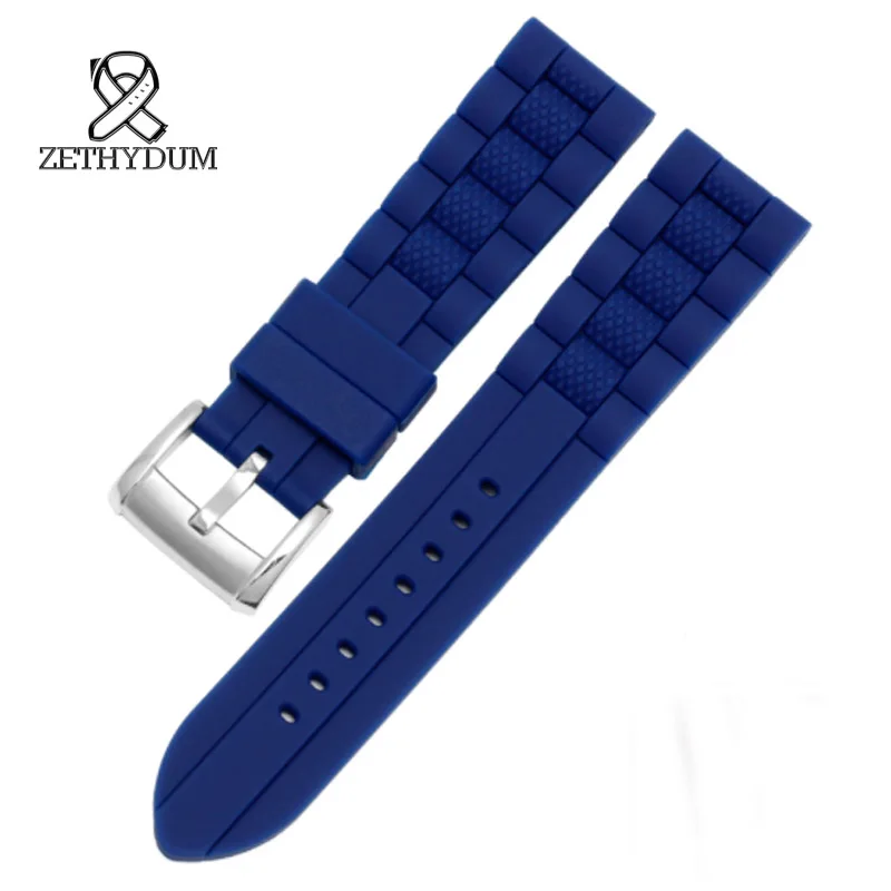 Blue Angel watch band Citizen AT8020 Armani waterproof silicone watch band  20 22mm 23mm Silicone Sports watchband simple strap