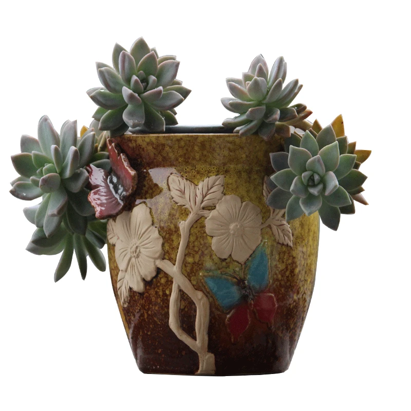 New Succulent Plant Old Pile Pots Butterfly Pots Bird Pots Stoneware Breathable Porcelain Pots Master Pots Without Green Plants