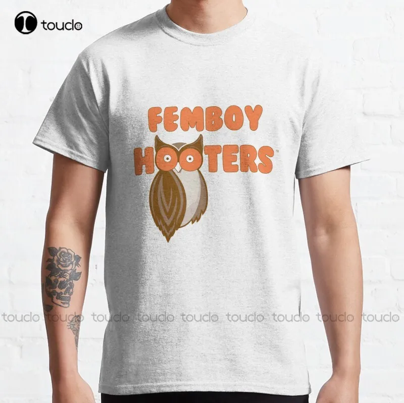 New Femboy Hooters Logo Classic T-Shirt Cotton Tee Shirt S-3Xl cat shirts for women Custom aldult Teen unisex fashion funny new