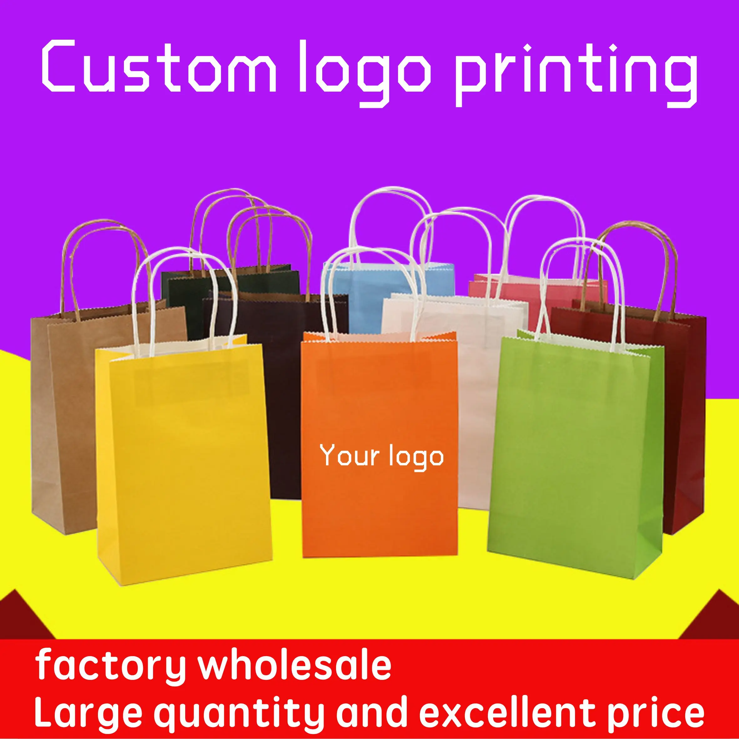 Kraft Paper Bag with Custom Logo Printing, Gift Paper Packaging Bag, Craft Packaging, Personalized Business Shopping Clothes B