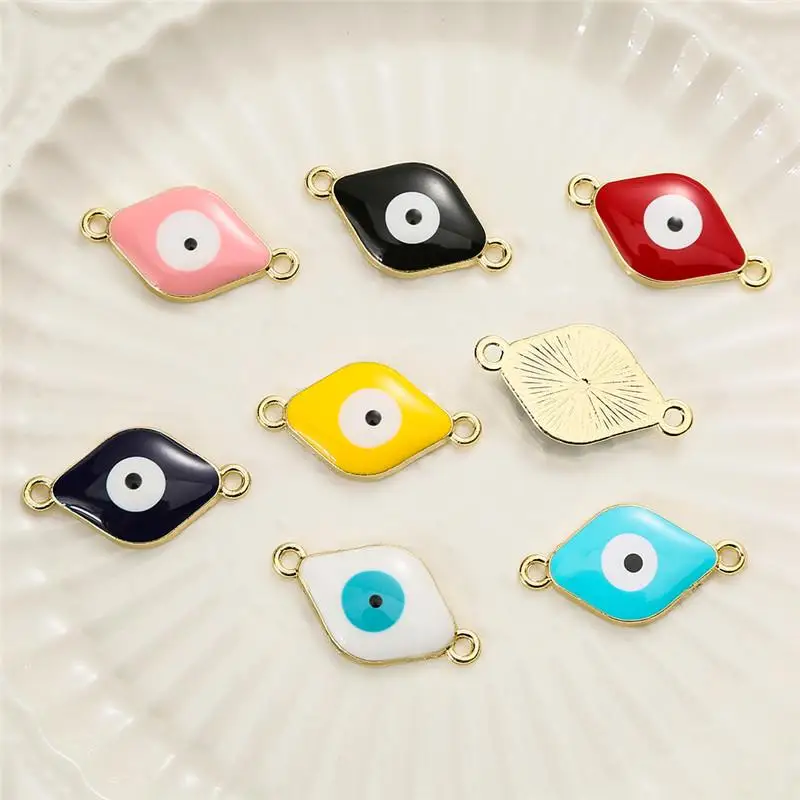 

10pcs/lot Mixed Color Alloy Eyes Connector Charms Pendant DIY Bracelet Necklace For Jewelry Making Accessories