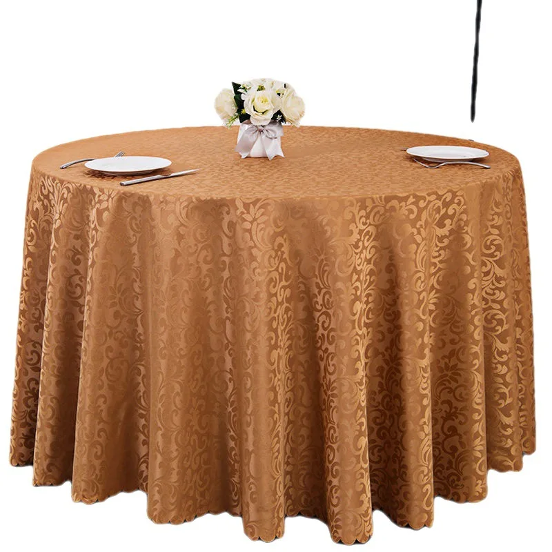 Quality Jacquard Polyester Round Table Cloth For Wedding Parties, Restaurant, Hotel