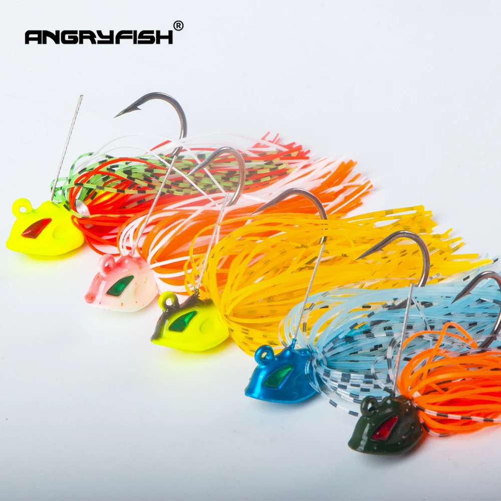 

Angryfish 5pcs/lot 15g/50mm Finesse Chatter bait spinnerbait fishing lure wobbler chatterbait for bass pike walleye fishing