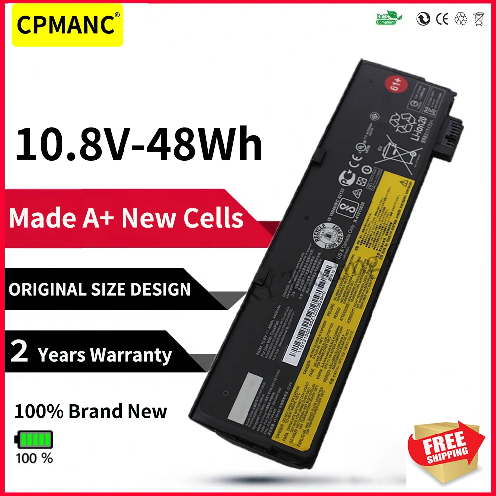 

10.8V 48Wh CPMANC Battery For Lenovo ThinkPad T470 T480 T570 T580 P51S P52S 01AV423 01AV424 01AV425 01AV426 01AV427 01AV428