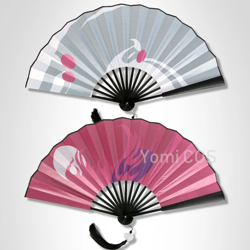 Shiranui Cosplay Folding Fan Anime Game Onmyoji Cartoon Handheld Folded Cool Cloth Fan Dance Hand Fan Halloween Photo Prop Gifts