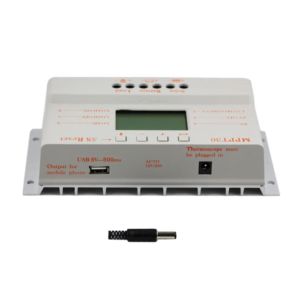 PowMr MPPT 30A Solar Charge Controller 12V 24V Auto Switch 30A Solar Panel Controller Display Load Light and Timer Controller