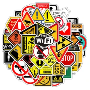 50 pcs Warning Stickers Danger Danger Skate Refrigerator Guitar Portable Motorcycle Travel Classic Legal Toy 12 Main Sales Sticker for Refrigerator - №12