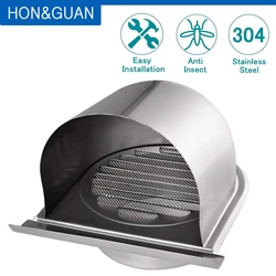 4'' 100mm Waterproof Stainless Steel Vent Cap Grille Ventilation Hood Anti-corrosion Air Exhaust Extractor for Wall Outlet Cover