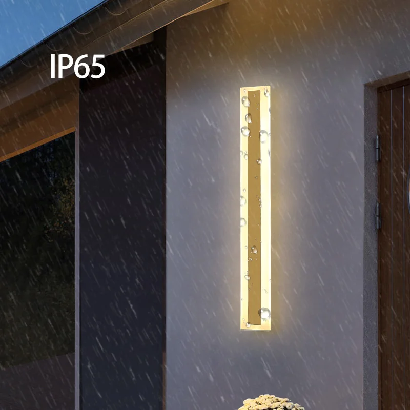 Outdoor Wall Lamp IP65 Golden Long Villa Courtyard Garden Exterior Wall LED Lighting Entrance Lamp Simple and Modern minimalist