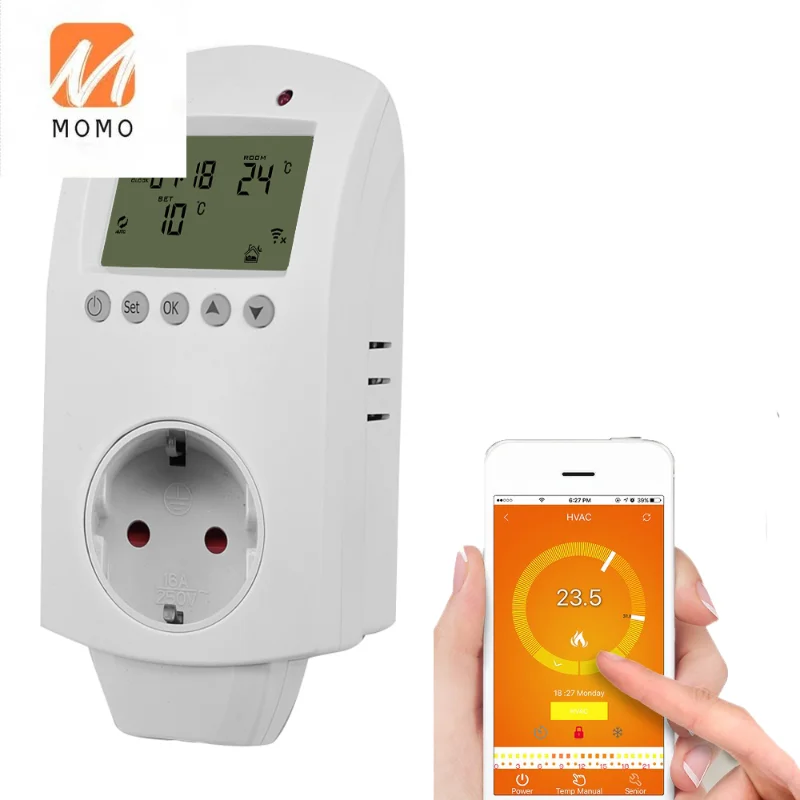 

Smart Home System Wifi Function Programmable Plug In Thermostat Switch Socket