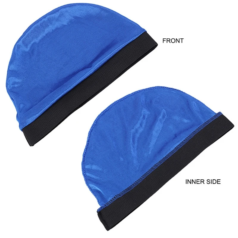 Nieuwe Elastische Band Zijdeachtig Satijn Kinderen Motorkap Kinderen Baby Koepel Golf Caps Elastische Stretch Hair Cover Hoed Nachtrust Cap voor 3-8Y