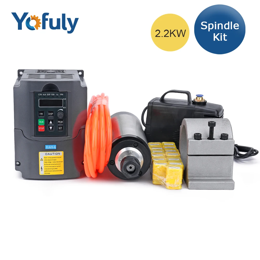 Yofuly-kit Refrigerado a Água do Eixo Er20 Motor Vfd 80 Bomba de Água Clamp 1m Cabo para Router Cnc 2.2kw 13 Pcs