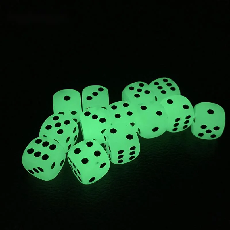 6Pcs/Lot 16mm Luminous Dice Rounded Corner Drinking Glowing Dice Nightclub Bars Dedicated Entertainment Dice Board Game