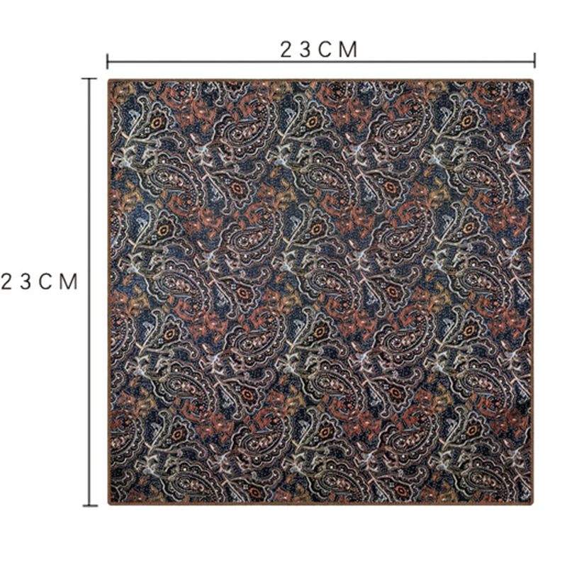 Sapu Tangan Segi Empat Mode Baru untuk Pria Motif Bunga Paisley Jacquard Woven Hanky Pria