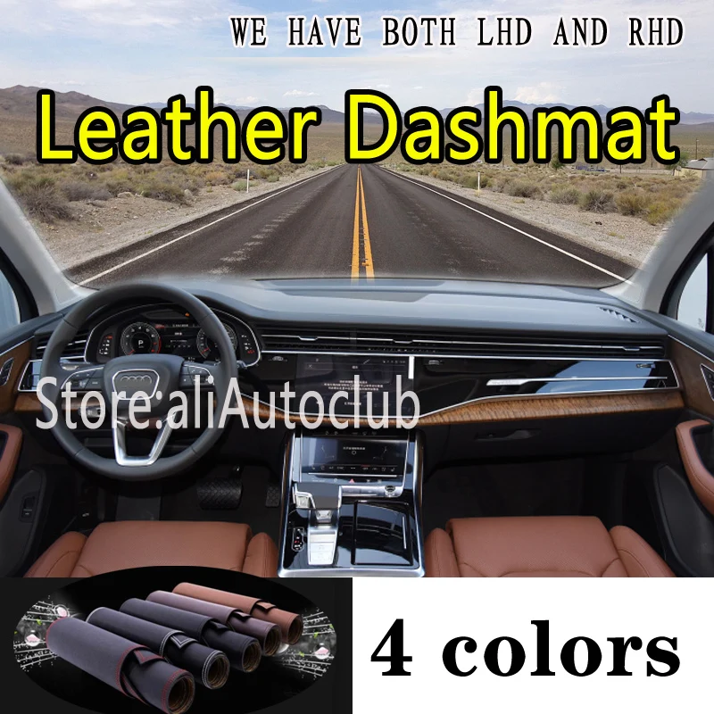 

For Audi Q7 Q8 2020 2021 PU Leather Dashmat Dashboard Cover Dash Mat Sunshade Carpet Car Styling Accessories Custom