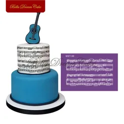 Musical Notation Staff Design Mesh Stencil For Wedding Cake Border Stencils Fondant Lace Mould Cake Decorating Tool Cake Mold