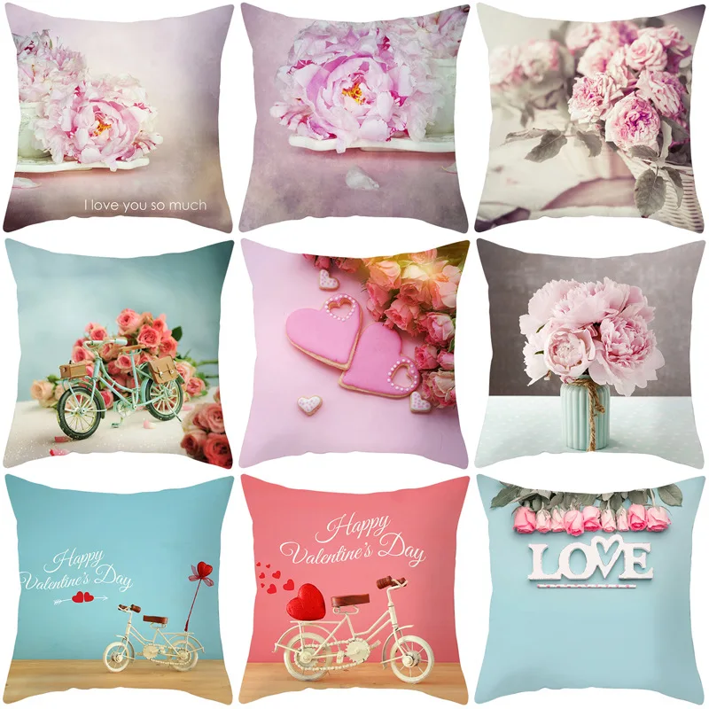 

Rose Series Valentine's Day Hugging Pillowcase Home Decoration Sofa princess pillow throwpillows