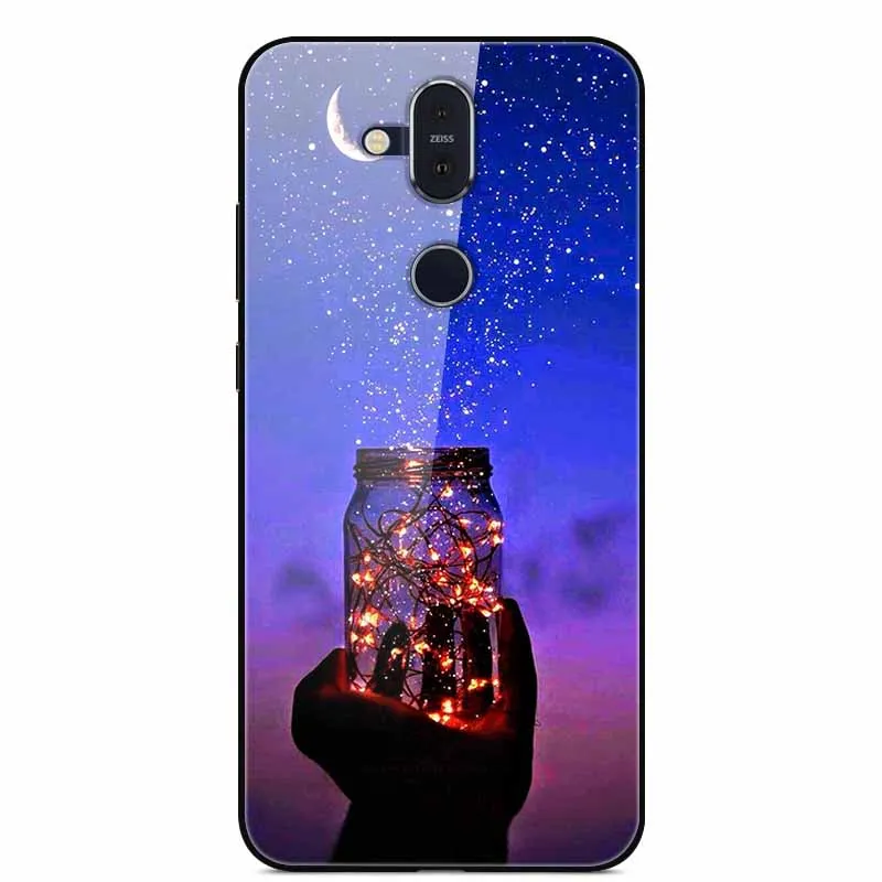 For Nokia 8.1 Case Tempered Glass Hard Clear Phone Case For Nokia X7 Protector Shockproof Funda Capa Coque